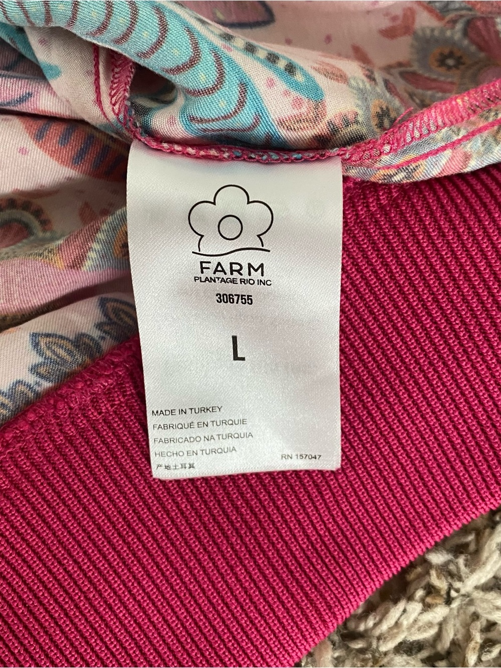 Farm Rio Macaw Scarf Pink Cardigan - Picture 3 of 3